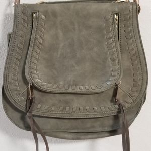 Urban Expressions Khloe crossbody saddle bag, gray